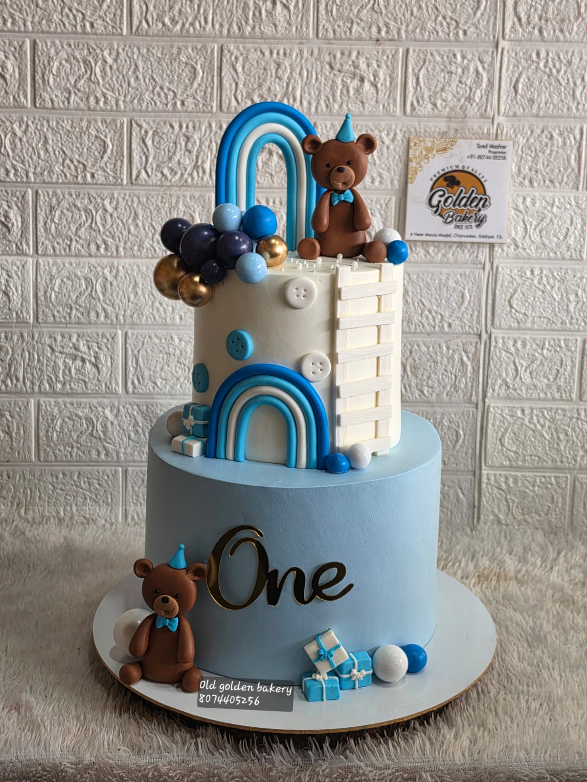 Rainbow Animal Twins Cake by Golden Bakery Siddipet