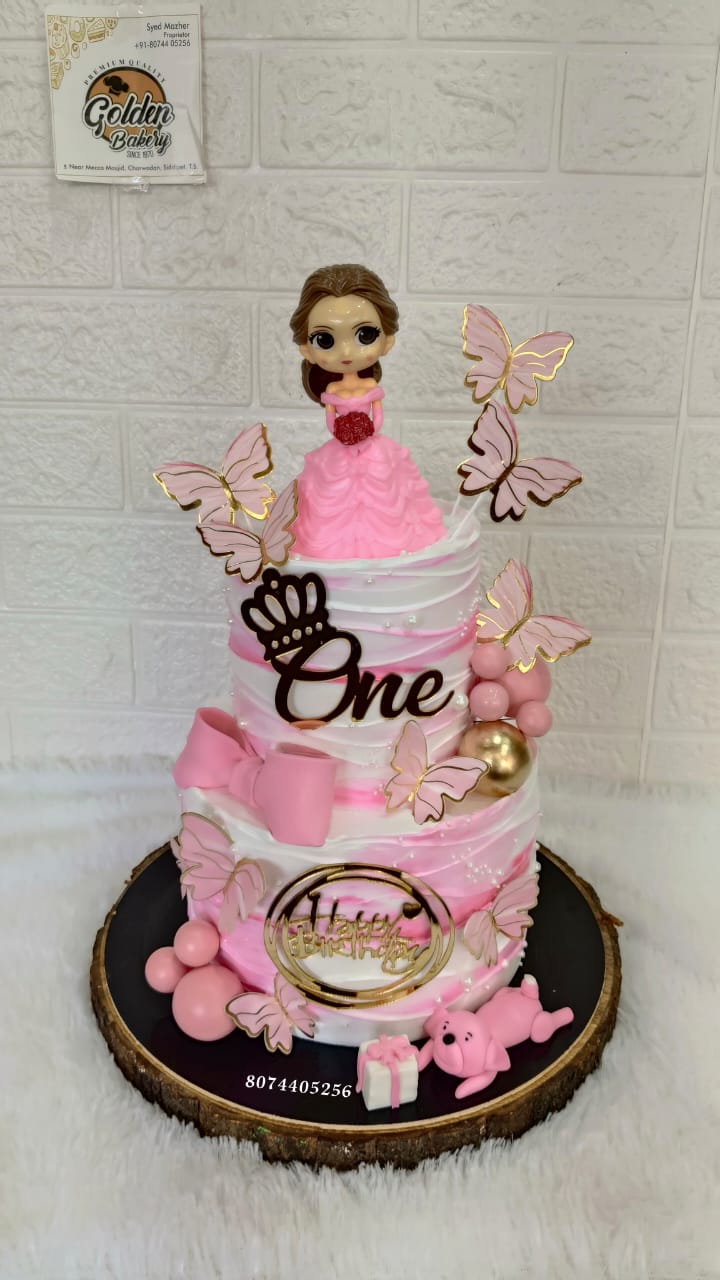 Safari Birthday Tier Cake by Golden Bakery Siddipet